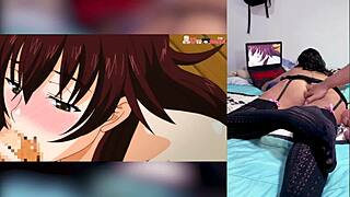 watching hot hentai blowjobs with cum down throats and big tits while bro shows off my fat ass