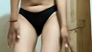 Sensual Asian Colombian Dance Sways Hips Enticingly