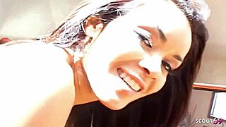 Slim Girl in Lingerie Teases Big Cock for CFNM Casting Ride