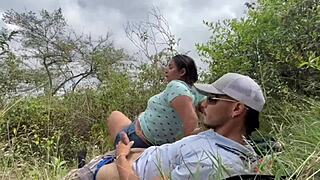 They fucked me hard atop mountain in real outdoor sex.