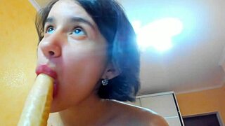 wanna see her suck dildo titfuck spread pussy finger clit rub huge cunt?