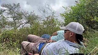 They fucked me hard atop mountain in real outdoor sex.