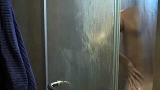 Stepmom lures me into secret shower fuck while dad stays blind