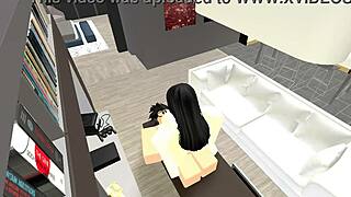 she rides cowgirl like a pro shaking those experienced tits all over... average roblox condo fun