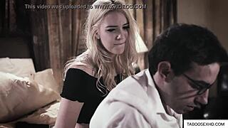 Skinny teen stepsis spots nerdy stepbro and dives right into wild FUCKING roleplay action that lasts all night