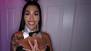 egyptian milf kaby snow gets first big black cock on halloween while husband watches intently