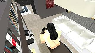 she rides cowgirl like a pro shaking those experienced tits all over... average roblox condo fun