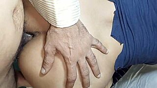 Watch this anal slut wife stretch tight big ass with dildo then take doggystyle pounding from indian husband!