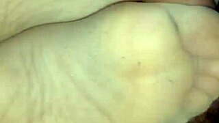 girlfriend homemade footjob tan stockings teasing toes