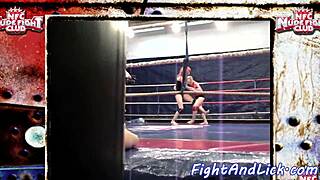 Redhead lesbians wrestle spank kiss in hot amateur fight