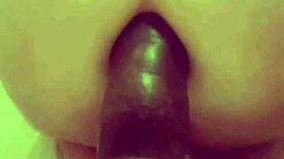 mostevie bounces fat ass on mistress-recorded big black dildo toy ride