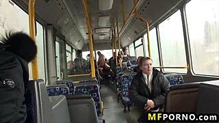 Blonde teen Lindsey Olsen fucked hardcore on public bus ride