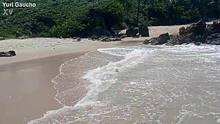 blonde big tits wife flashes pussy and ass public at nudist beach for horny crowds