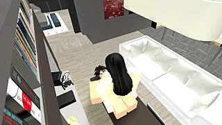 she rides cowgirl like a pro shaking those experienced tits all over... average roblox condo fun