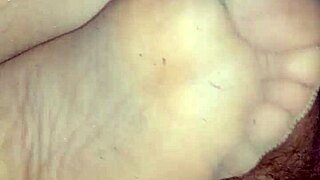 girlfriend homemade footjob tan stockings teasing toes