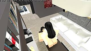 she rides cowgirl like a pro shaking those experienced tits all over... average roblox condo fun