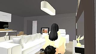 she rides cowgirl like a pro shaking those experienced tits all over... average roblox condo fun