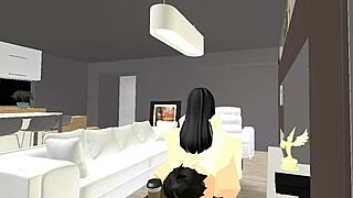 she rides cowgirl like a pro shaking those experienced tits all over... average roblox condo fun