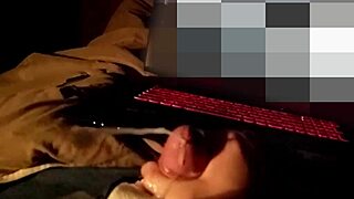 Chubby amateur strokes small cock to huge slo-mo cumshot explosion on fat belly