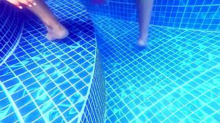 My heart races fucking huge ass milf outdoors in water till creamy cum explosion