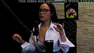 morena alice vasconcelos does a hot striptease flashing her perfect tits and tight pussy after chatting about her club days on sheer red