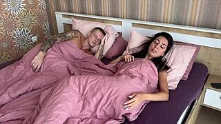 Morning Surprise Young Cuckold Watches Whore Wife Stuff Two Cocks In Tight Pussy