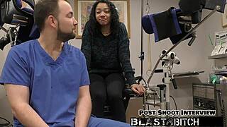 yasmine woods spreads pussy for cum blast post blowjob backstage