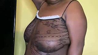 Femdom Ebony Dominates with Tongue on Big Ass