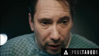 creepy three-titted demon ashley lane breastfeeds nurse anna claire clouds in taboo hospital horror threesome