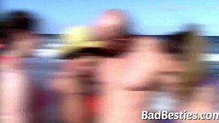 Horny College Girls Go Wild with Big Cock Orgy at Spring Break