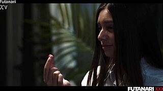 shelena and merida's futa shift leads to wild shemale creampie action