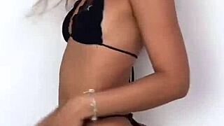 Boutinela's Black Bikini Ass Tease Draws Closer In Club Dance Mix