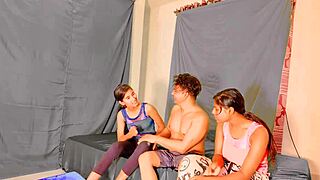 uttaran20 swaps her petite teen body with couple for anal fisting deepthroat and squirting threesome