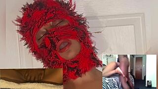 Ebony wife squirts nonstop moaning with eye-rolling orgasms watching hardcore closeups!