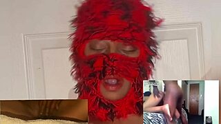 Ebony wife squirts nonstop moaning with eye-rolling orgasms watching hardcore closeups!