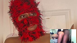 Ebony wife squirts nonstop moaning with eye-rolling orgasms watching hardcore closeups!