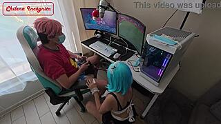 Maid cosplay goes wrong as bisexual couple rides cock in cum-drenched roleplay orgy