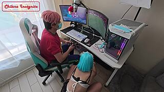 Maid cosplay goes wrong as bisexual couple rides cock in cum-drenched roleplay orgy