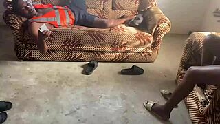 Black Ebony Colleagues Homemade 4some Ass Pounding Moans!