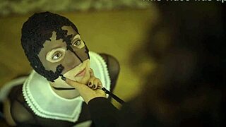 Petite latex slave bends over for monster cock group bang at Hardwerk service.