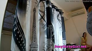 Horny teen slut in short jeans teases old man with blowjob face fucking and hardcore pounding