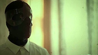 Petite latex slave bends over for monster cock group bang at Hardwerk service.