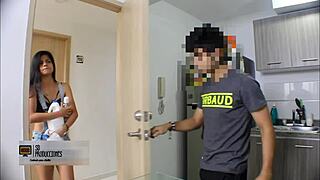 extreme creampie dump in horny latina maid's big ass during homemade interracial fuck
