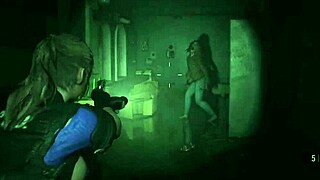 whoa busty cop claire redfield's monster tits steal the show