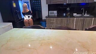 sexy latina maid's huge ass tempts boss into bedroom pounding