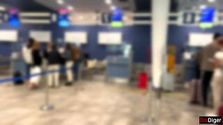 i flash dick on plane girl jerks me to quick cumshot