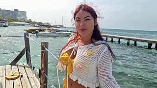 colombian slut aleja rides aaron's monster cock till mouth overflowing with cum