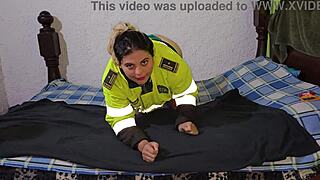 Blonde cop sucked my dick before sleeping