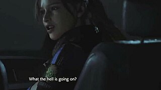 whoa busty cop claire redfield's monster tits steal the show
