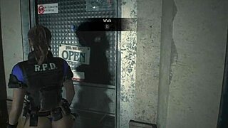 whoa busty cop claire redfield's monster tits steal the show